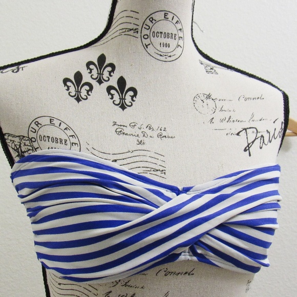 ARIZONA JEAN CO. PURPLE STRIPE BIKINI TOP - Picture 2 of 7